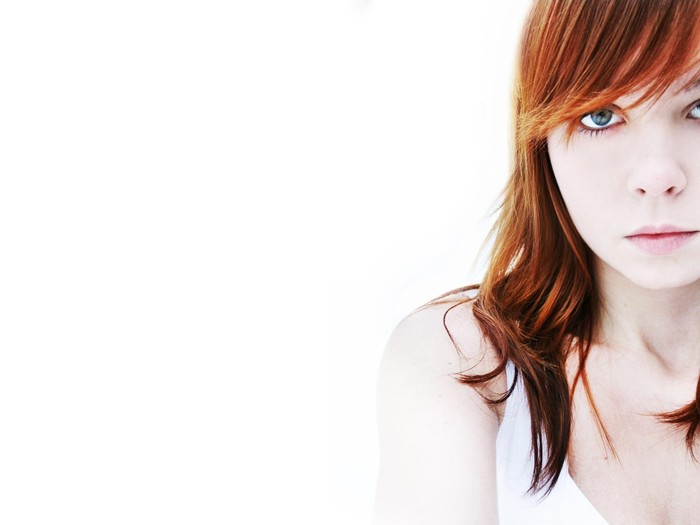 2048x1536 Women Face Redhead White Tops Wallpaper Coolwallpapers Me