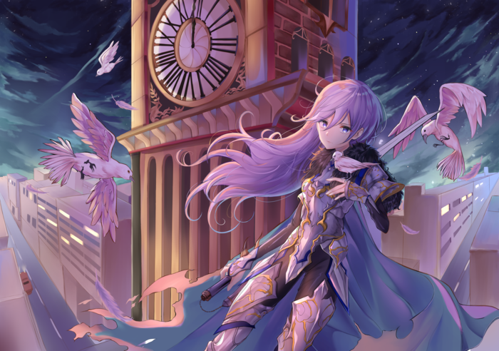 Bird Original Anime Purple Eyes Anime Purple Hair Girl Wallpaper Cool Wallpapers For Me