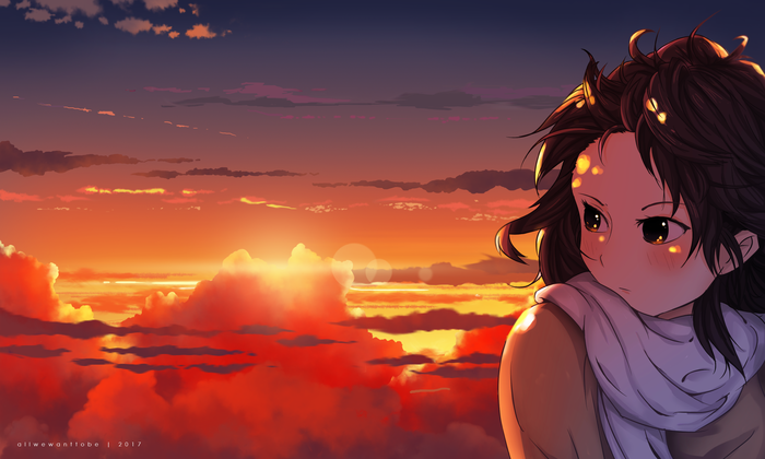 3000x1800 Sunset Girl Cloud Wallpaper Coolwallpapers Me