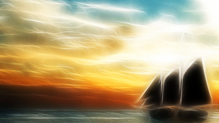 1920x1080 sky, ship, horizon, lines, sea, clouds, sailboat